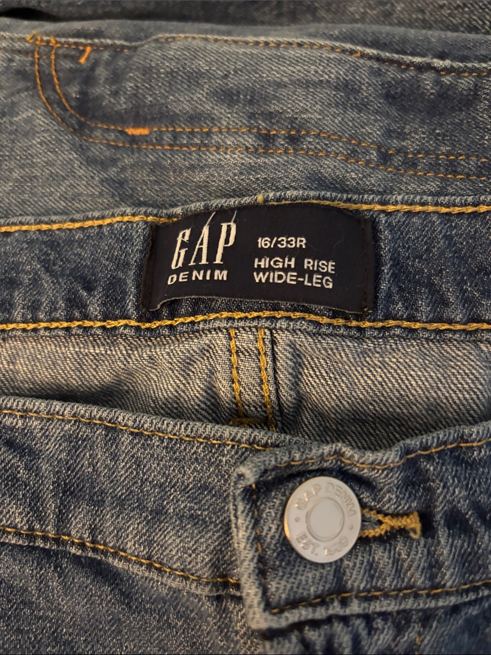 GAP Light Blue High-Rise Wide-Leg Jeans, 16! Current catalog!